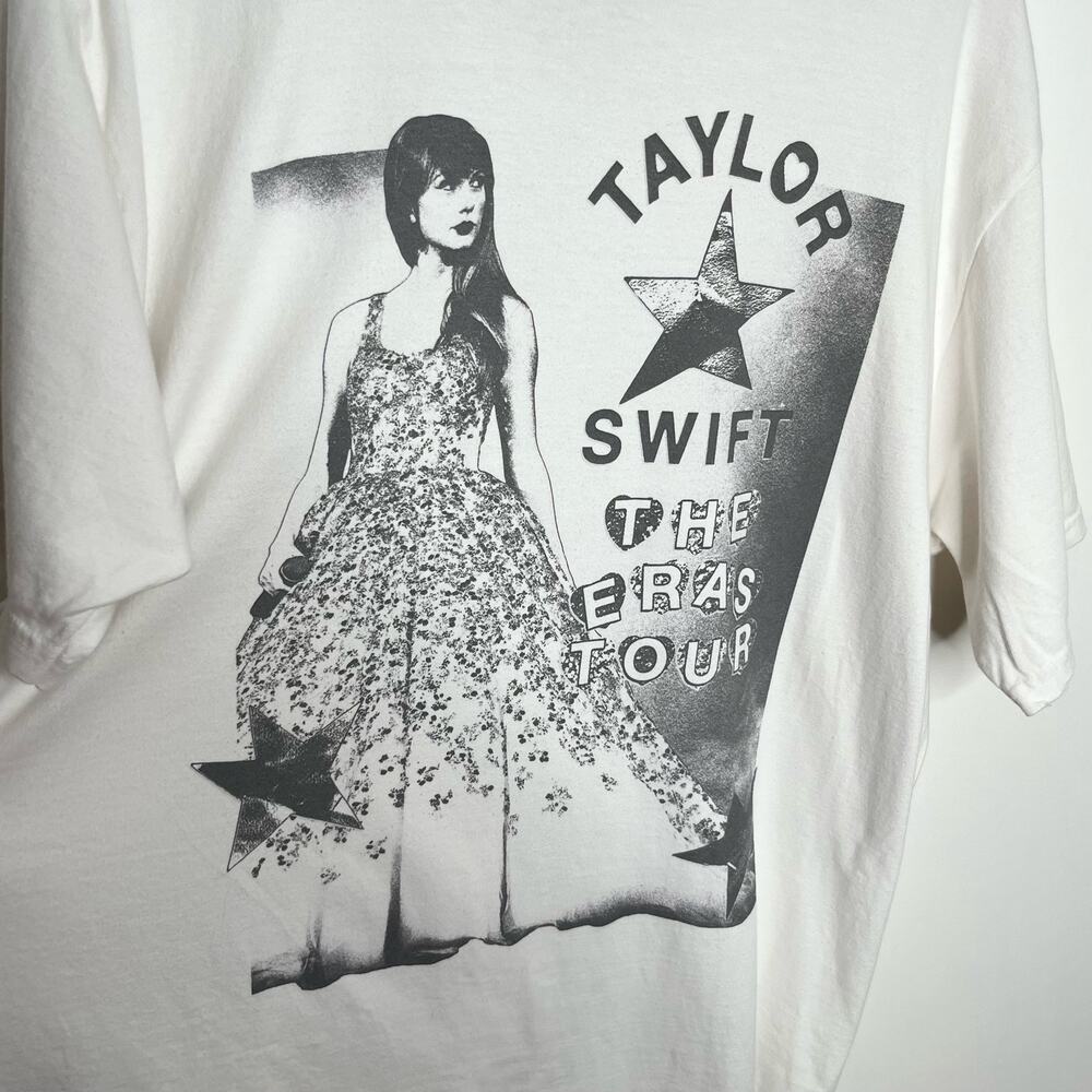 The Eras Tour Short Sleeve Oversized T Shirt Large White Swifty Double Sided - Picture 4 of 9